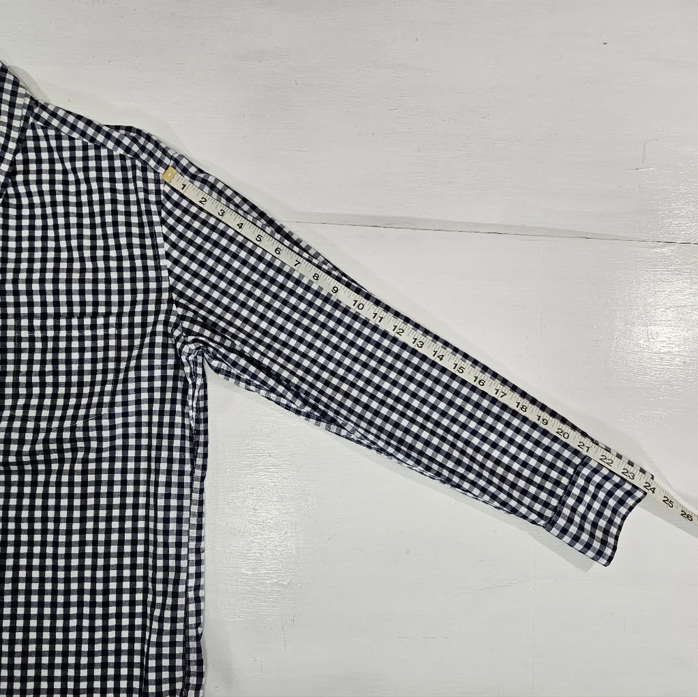 J. Crew Blue Gingham Button Down Shirt Mens Size Large